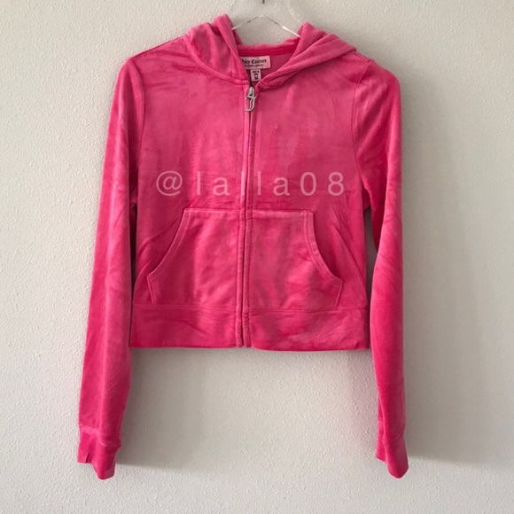 JUICY COUTURE Velour OG Bling Tracksuit Hoodie & Pant Set Pink Party Size S - Picture 7 of 10